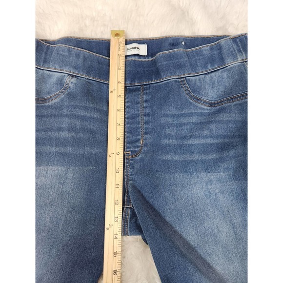 Sonoma Womens Jeans Jeggings Straight Leg High Rise Whisker Stretch Blue 34 - Picture 6 of 7